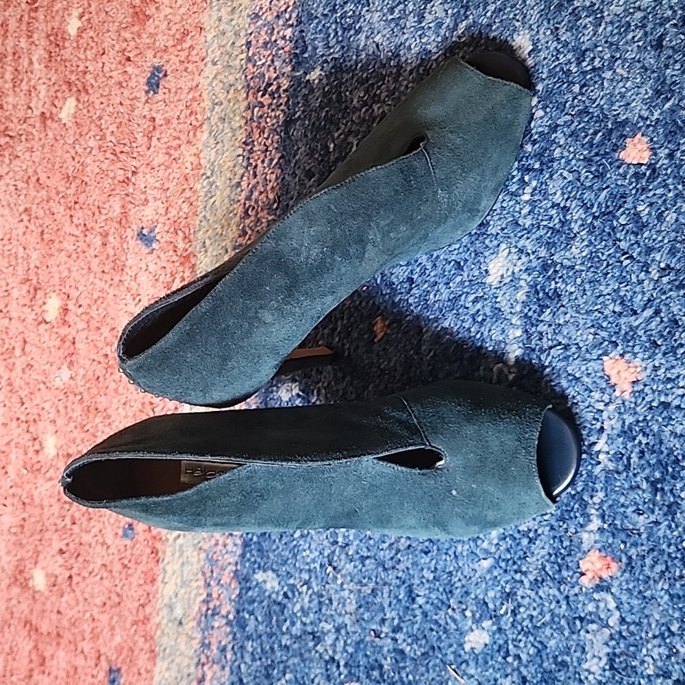 Womens Teal Blue Suede booties